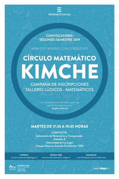 Círculo Matemática Kimche: Se inicia convocatoria a participar de los Talleres Lúdicos Matemáticos: